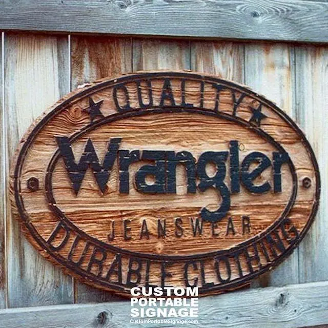 Signage Wrangler Event Sign Sandblasted Wood Signs